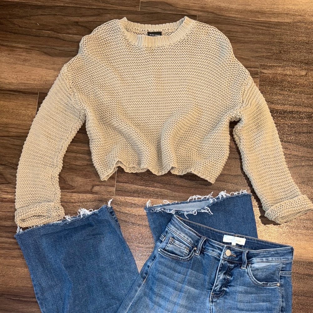 Beige Knit Sweater MIOU MUSE